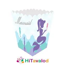 ظرف پاپکورن تم تولد پری دریایی کد۱ (۱۰عددی)