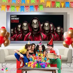 بنر مستطیلی تم تولد خانه کاغذی