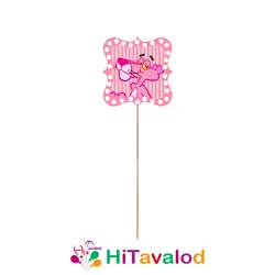 تاپر بلند تم تولد پلنگ صورتی (۱۰عددی)