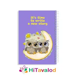 دفتر خط دار 60 برگ مدل جغد کد N013