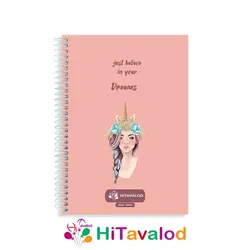 دفتر خط دار 60 برگ مدل دختر تکشاخ کد N007