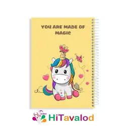 دفتر خط دار 60 برگ مدل یونیکورن کد N002