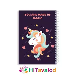 دفتر خط دار 60 برگ مدل یونیکورن کد N001