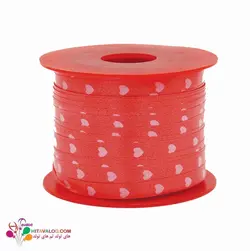 روبان قرمز قلبی بادکنک (۱ متری)