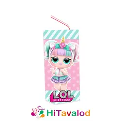 لیبل آبمیوه پاکتی تم تولد LOL (۱۰عددی)