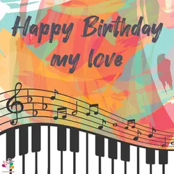 بنر مربعی تم تولد موسیقی فانتزی