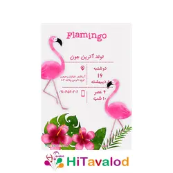 کارت دعوت تم تولد فلامینگو (۱۰عددی)