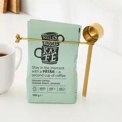 پیمانه و گیره قهوه طلایی ایکیا | هومکده | فروشگاه اینترنتی وسایل خانه آشپزخانه ایکیا اصل