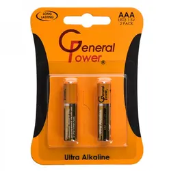 باطری نیم قلمی آلکالاین 2تایی کارتی GENERAL POWER ULTRA - فروشگاه اینترنتی هوتا |پخش عمده لوازم جانبی کامپیوتر و موبایل|ارزانترین پخش عمده لوازم جانبی کامپیوتر و موبایل