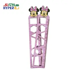 خط کش اشکال هندسی چوبی 15سانتی طرح میکی موس