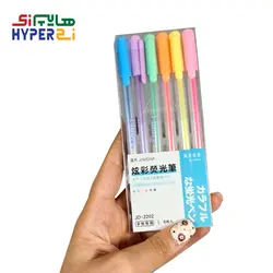 خودکار فانتزی فلورسنت Jiandan (رنگ نئونی) 6رنگ