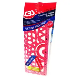 ست دوتائی اشكال هندسی و خط كش نقاله ژله ای CBS قرمز
