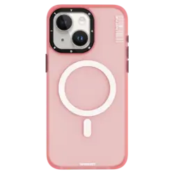 قاب یانگ کیت مات مگسیف صورتی آیفون۱۳ Youngkit colored sand magsafe pink iphone13