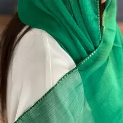 شال حریرنخ مجلسی حاشیه پولک