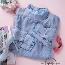 شومیز حریر اشکی یقه فرنچ(B0038)