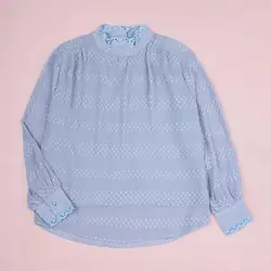 شومیز حریر اشکی یقه فرنچ(B0038)