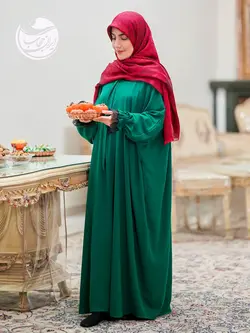 مانتو عبایی ترمه آستین کش یقه کرباتی