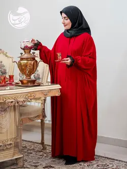 مانتو عبایی ترمه آستین کش یقه کرباتی