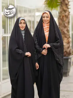 چادر عبا گلدوزی طرح شیپوری پرکار