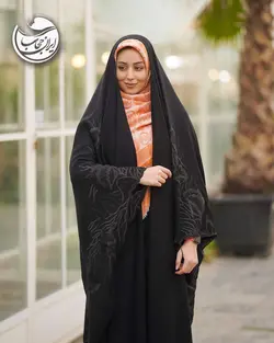 چادر عبا گلدوزی طرح شیپوری پرکار