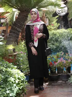 مانتوعبایی مجلسی مخمل سوزن دوزی