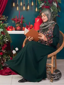 مانتو جلیله - مجلسی مخمل سوزن دوزی