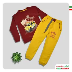 ست لباس راحتی پسرانه طرح ماشین شادی