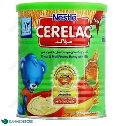سرلاک گندم و تکه های میوه با عسل به همراه شیر نستله مناسب کودکان از ۱۲ ماهگی ۴۰۰ گرم