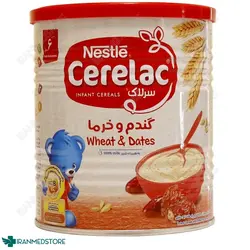 سرلاک گندم و خرما به همراه شیر نستله مناسب کودکان از پایان ۶ ماهگی ۴۰۰ گرم