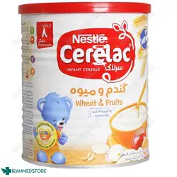 سرلاک گندم و میوه به همراه شیر نستله مناسب کودکان از پایان 8 ماهگی ۴۰۰ گرم