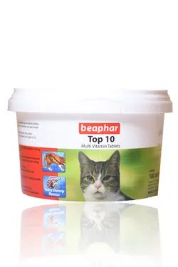 قرص مولتی ویتامین تاپ تن گربه بیفار بسته 10 عددی فله _ Beaphar Top 10