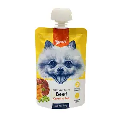 پودينگ سگ بالغ ونپی 90 گرم طعم گوشت و هويج و نخود فرنگی_Wanpy