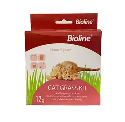 کيت سبزه گربه بايولاين 12 گرم bioline cat grass kit