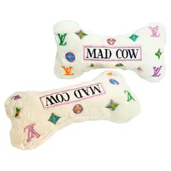 عروسک سگ استخوان با طرح ال وی مدکاو_Mad Cow