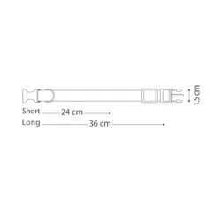 قلاده گردنى تسمه اى سایز ۱ (شبرنگ) همراه با لید نیناپت_nina pet