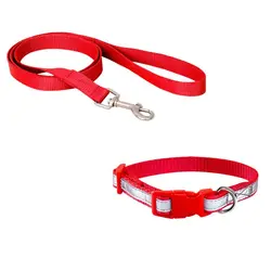 قلاده گردنى تسمه اى سایز ۱ (شبرنگ) همراه با لید نیناپت_nina pet