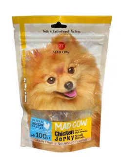 تشویقی سگ نژاد کوچک مدل 100chicken jerky گرمی مدکاو_Mad Cow