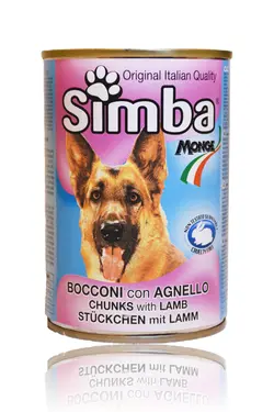 کنسرو مخصوص سگ بالغ حاوی گوشت شکار وبره 400 گرمی  ــــ Simba