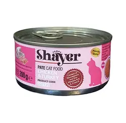 کنسرو مخصوص گربه حاوی مرغ و بوقلمون   شایر  ــــ Shayer