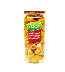زیتون شورپرشده با فلفل دلمه آرشیا 480 گرمی