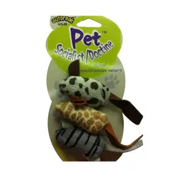 اسباب بازی گربه پارچه‌ای موش سه‌تایی - عمده فروشی محصولات حیوانات خانگی