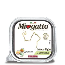 کنسرو گربه Miogatto مدل indoor light وزن 100 (کارتن 16 عددی ) - عمده فروشی محصولات حیوانات خانگی