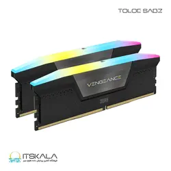 رم دسکتاپ دو کاناله کرسیر مدل VENGEANCE RGB 96GB (2x48GB) DDR5 DRAM 5600MHz CL40
