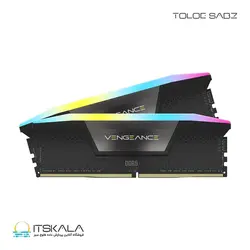 رم دسکتاپ دو کاناله کرسیر مدل VENGEANCE RGB 32GB (2x16GB) DDR5 DRAM 6400MHz CL36