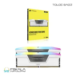 رم دسکتاپ دو کاناله کرسیر مدل VENGEANCE RGB WHITE 64GB (2x32GB) DDR5 5200MHz CL40