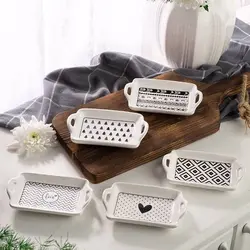 خرما خوری جفتی سرامیک گرد و مستطیل مایا