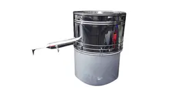 دیگ گلاب گیری و عرق گیری و تقطیر60 لیتری اگزوز دار- لوله بلند واشری
