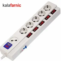 چندراهی برق پارت الکتریک/PART ELECTRIC مدل ۵+۱(سیم ۱٫۸متری)