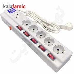 چندراهی برق پارت الکتریک/PART ELECTRIC مدل ۵+۱(سیم ۵متری)