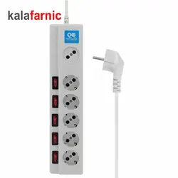 چندراهی برق پارت الکتریک/PART ELECTRIC مدل ۵+۱(سیم ۵متری)